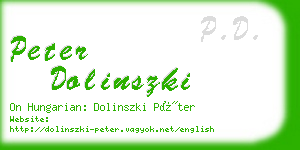 peter dolinszki business card